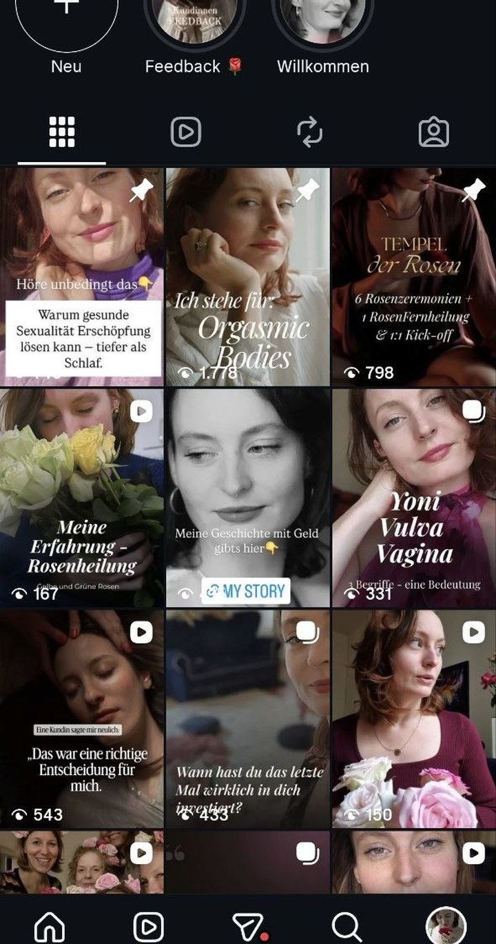 Instagram-Profil von Daniela Taeger mit Beitragsraster